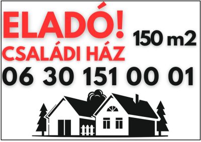 Eladó családi ház tábla
