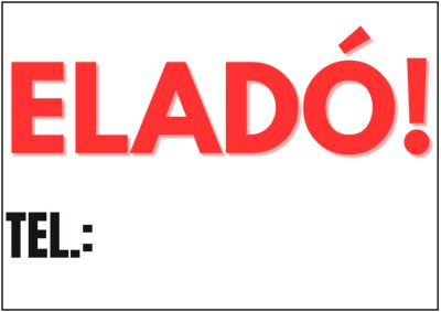 Eladó tábla egyedi számmal