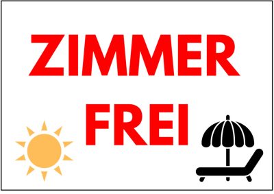 ZIMMER FREI tábla