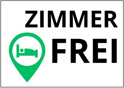 ZIMMER FREI tábla logóval