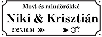 Friss házasok utcatábla