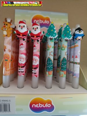 Golyóstoll nyomógombos 0,5 mm karácsony NEBULO - választható mintával -