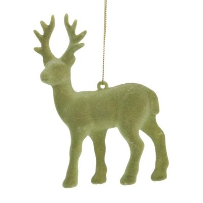 Rénszarvas flokkol bordó műanyag S/2 10x13cm