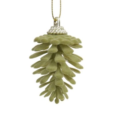 Toboz flokkolt akasztós zöld 6x3cm S/6