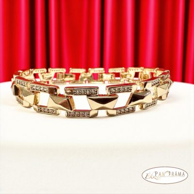 18K Gold Filled karkötő kristályokkal, dupla kapcsolóval- Lenke