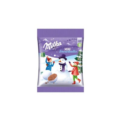 Milka Mini Snow Balls Ropogós Cukorbevonatú Tejcsokoládé Drazsé 100g