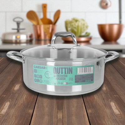 Caesar 7 literes indukciós lábas üveg fedővel, 28 m-es átmérő