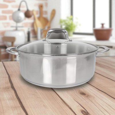 Caesar 8 literes indukciós lábas üveg fedővel, 30 m-es átmérő