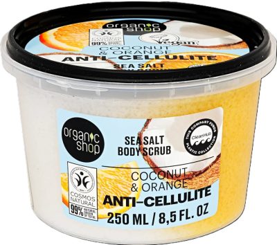 Organic Shop Anti-Cellulite tengeri sós testradír kókusszal és naranccsal, 250 ml