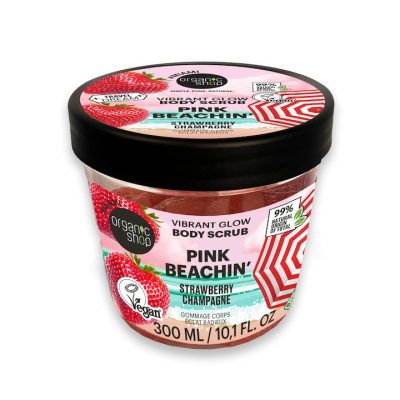 Organic Shop Pink Beaching! ragyogást adó testradír eperpezsgővel, 300 ml