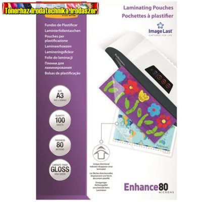 Fellowes lamináló fólia A/3 2X80micr. lamináló fólia, fényes, 100db/csg. 53062
