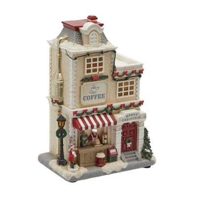 Dioráma kávézó Led-es,zenél poly 27x20cm