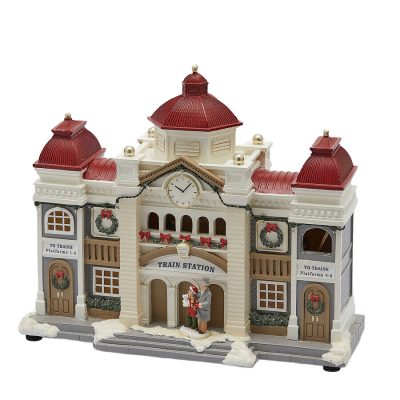 Dioráma vasutállomás Led-es poly 27x32cm