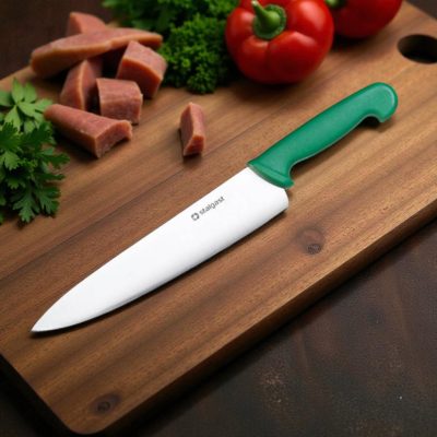Szakácskés 25 cm penge zöld nyéllel - HACCP kompatibilis