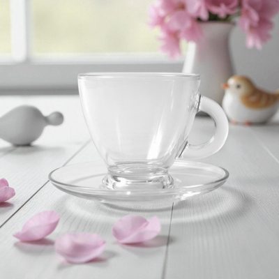 Roma mokkacsésze+ovális alj 95 ml-es, 6 db-os csomag - Lav üveg