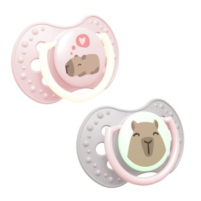 LOVI Világító szilikon dinamikus cumi CAPICHILL 18hó+ 2db lány