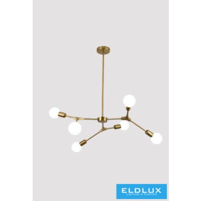 UNIVERSO Mennyezeti lámpa 6xE27 max.40w D800x660mm IP20 Óarany 5év