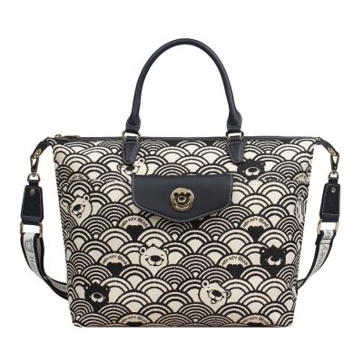 Henney Bear BLACK WHITE WAVE válltáska kézitáska