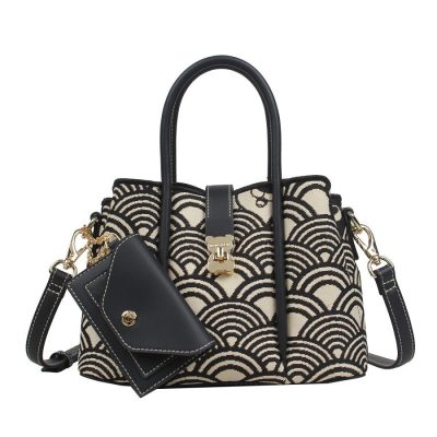 Henney Bear BLACK WHITE WAVE válltáska kézitáska