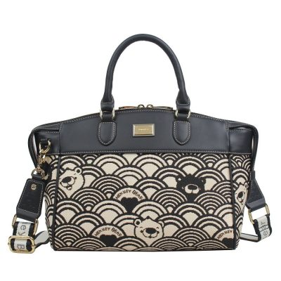 Henney Bear BLACK WHITE WAVE válltáska kézitáska