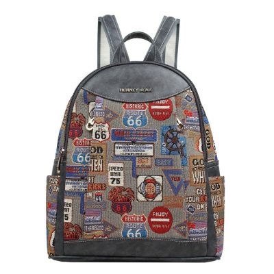 Henney Bear MEDAL PLATE GREY hátitáska