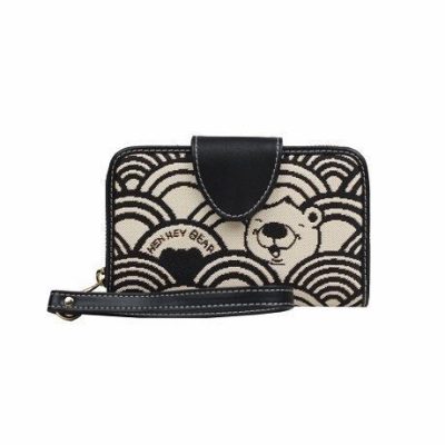Henney Bear BLACK WHITE WAVE pénztárca