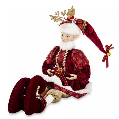 Kobold figura textil piros arany 55x15cm