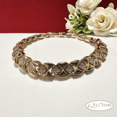 18K Gold Filled karkötő kristályokkal, dupla kapcsolóval- Liliana