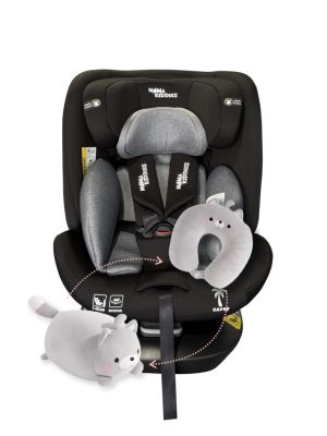 ISOFIX-es 360°-ban forgatható Mama Kiddies iSize Capry biztonsági autósülés (40 -150 cm) fekete színben + Ajándék