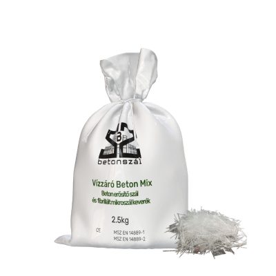 Vízzáró Betonszál Mix. 2.5 kg/zsák. Beton erősítő szál és fibrillált mikroszál keverék - 1m3 nedves környezetben alkalmazott betonhoz