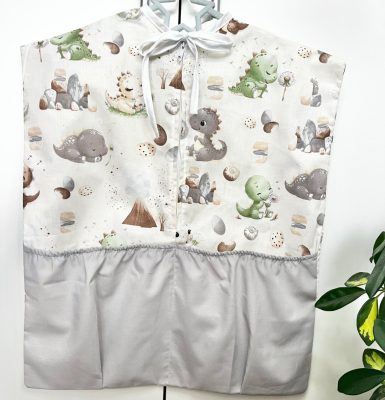 Dínó Barátok ovis zsák – pasztell zöld és bézs dinoszaurusz mintával