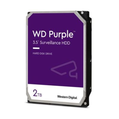 Western Digital WD23PURZ WD Purple, 2 TB biztonságtechnikai merevlemez, 64 MB cache, nem RAID kompatibilis, 24/7 videómegfigyeléshez
