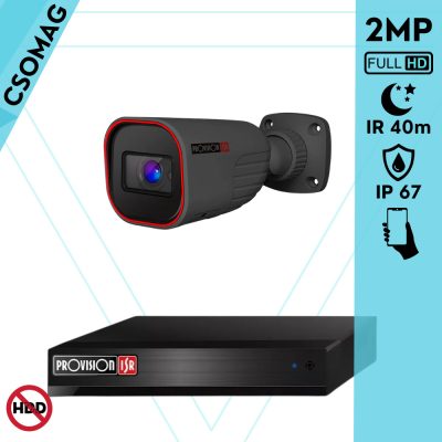Provision 1 cső kamerás analóg megfigyelőrendszer 2MP HD Pro biztonsági kamera, variálható fókuszú objektív, 40m éjjellátás