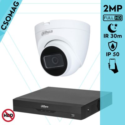 Dahua 1 dome kamerás analóg megfigyelőrendszer 2MP HD dóm biztonsági kamera, 2.8 mm fix objektívvel