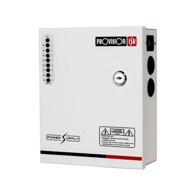 Provision PR-5A8CH-B Tápegység CCTV-hez, 8-csatornás, zárható fémdobozban, 100-240 Vac bemenet, 12-15 Vdc (szabályozható), max. 5A kimenet
