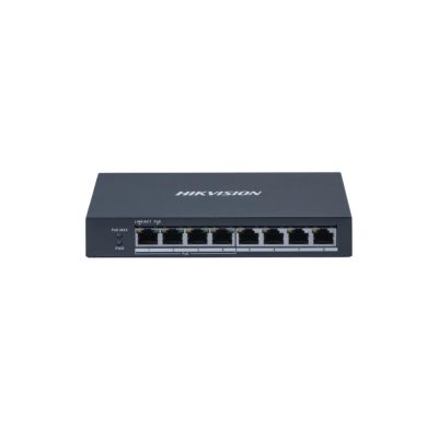 Hikvision DS-3E0508P-O PoE Switch 8 portos, 4 PoE port, nem menedzselhető, 802.3af/at, 60 W PoE teljesítmény