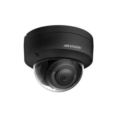 Hikvision DS-2CD2183G2-IS(2.8mm)(BLACK) IP 8MP dóm biztonsági kamera, AcuSense, 2.8 mm-es fix objektívvel, microSD kártyafoglalat, hang I/O, riasztás I/O, Valós WDR, PoE, P2P, IR LED 30m, IK10 vandálbiztos, fekete fém ház, kültéri