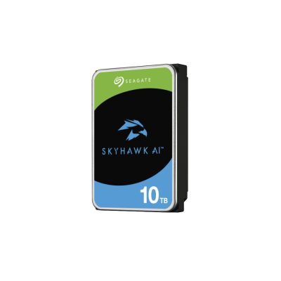 Seagate ST10000VE001 SkyHawk AI, 10 TB biztonságtechnikai merevlemez, 256 MB cache, RAID kompatibilis, 24/7 videómegfigyeléshez
