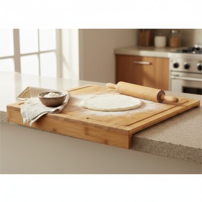 Bamboo vágódeszka ütköző peremmel, világos 45X35X1,2 cm