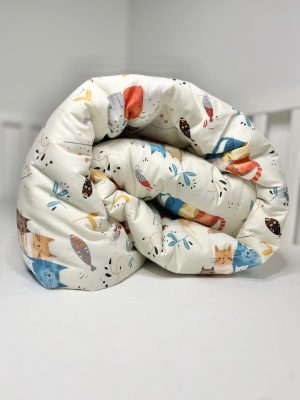 Cicák – Járókabetét 120×120 cm | Cicák, bézs, 100% pamut, magasított rácsvédővel