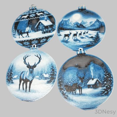 Szarvas karácsonyfa dísz 4db