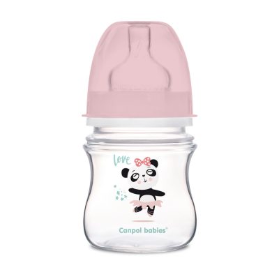  Canpol babies EasyStart anti-kólikás cumisüveg EXOTIC ANIMALS 120ml rózsaszín
