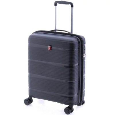 Gladiator Bionic fekete S Ryanair 55x40x20 bővíthető bőrönd, kabinbőrönd