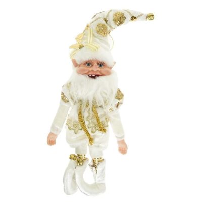 Manó textil fehér arany 12x8x38cm