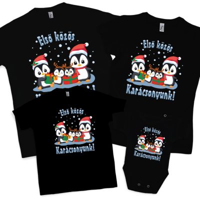 Első közös karácsonyuk PINGVIN - 4db családi szett