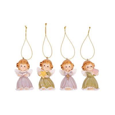 Angyal akasztós 4 féle poly 8x4cm/db