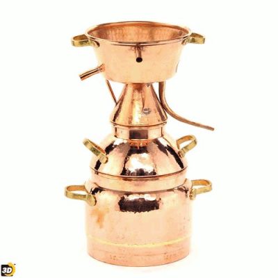 Alquitara vörösréz lepárló – illóolaj, pálinka és borpárlat készítéséhez 5 literes méretben