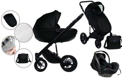Mama Kiddies Max 500 3az1-ben multifunkciós babakocsi fekete színben kiegészítőkkel + Ajándék