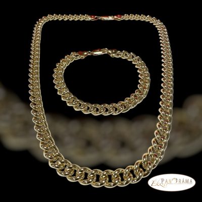 14K Gold Filled Nyaklánc és Karkötő Szett - Unisex