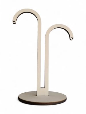 Fa ékszertartó állvány – dupla íves design